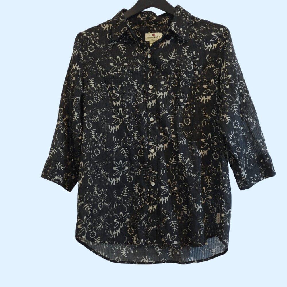 Woolrich John Rich Bros Vintage Women Button down blouse 100% cotton size L